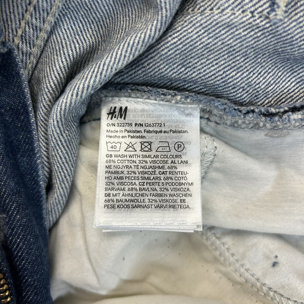 & Denim H&M NEW Baggy High Waist Jeans Womens 0 Regular Fit Blue Distressed NWT - Picture 9 of 16